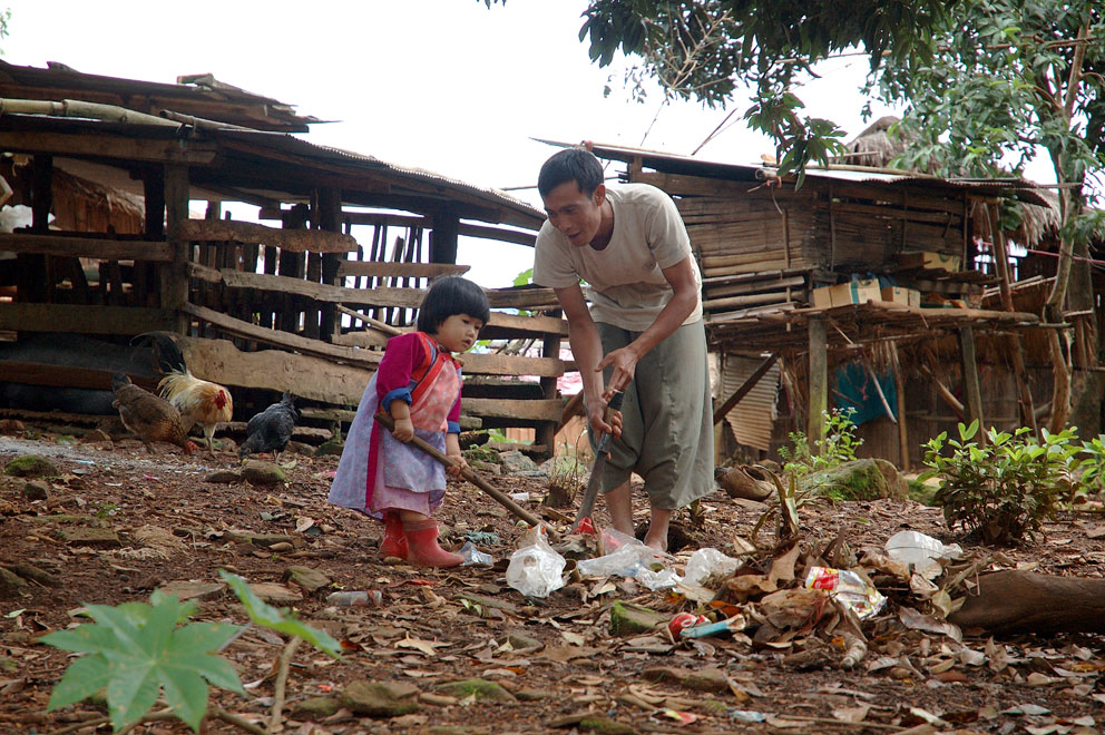 Hill Tribe Father and Daughter